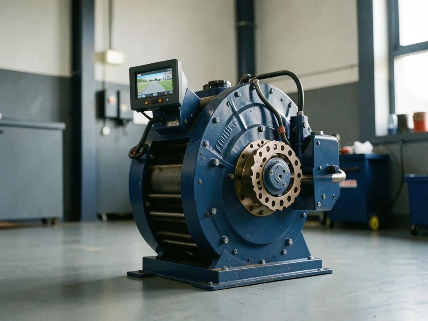 Mechanical sewer rodding machine and diagnostic video camera monitor staged for suburban dispatch