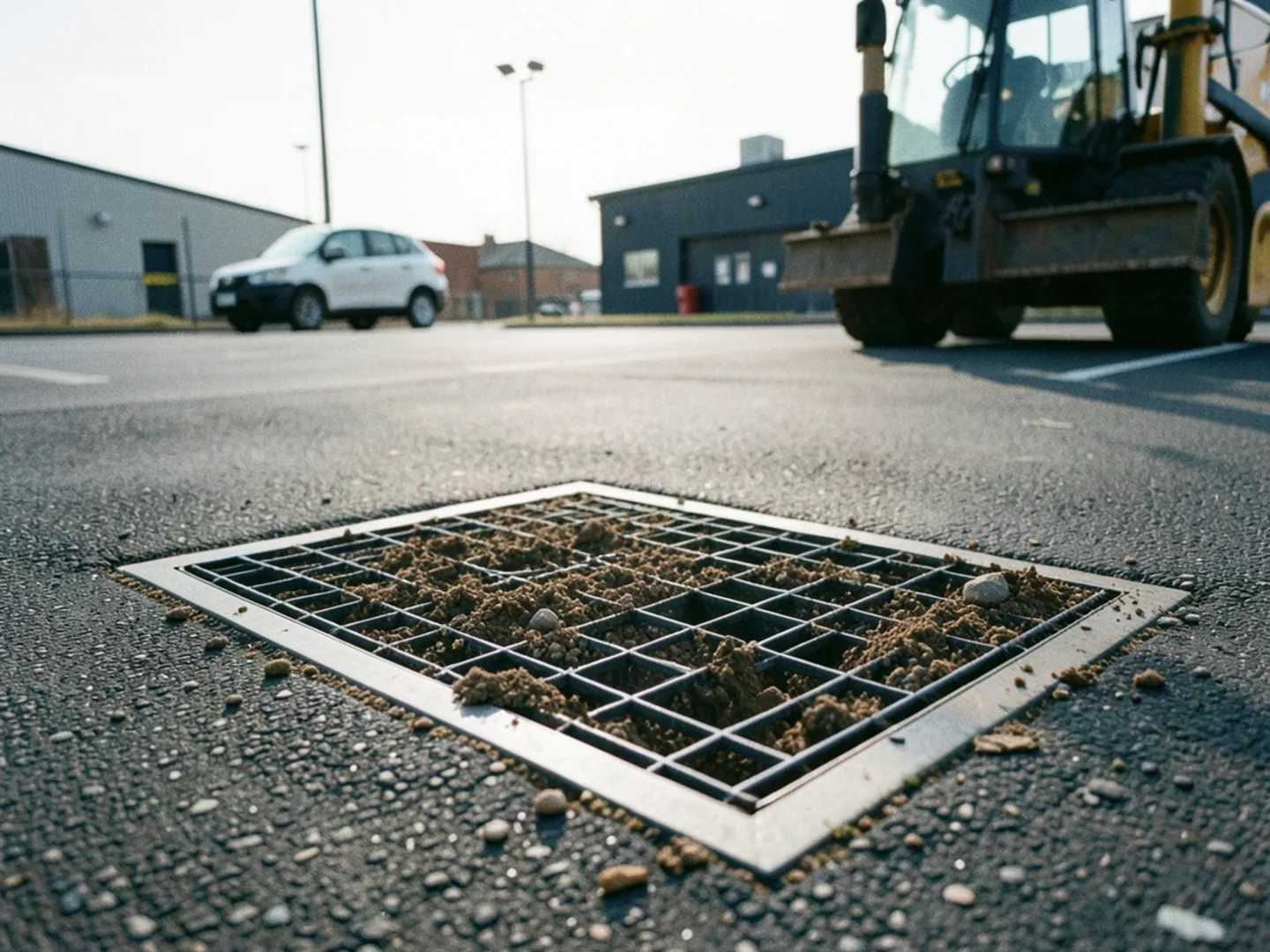 03. Industrial Parking Lot Storm Catch Basin De-Silting